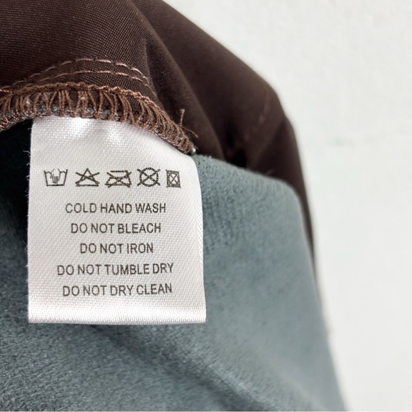 Meshki Tyra Straight Leg Faux Leather Chocolate Pants Sz S - Picture 10 of 11